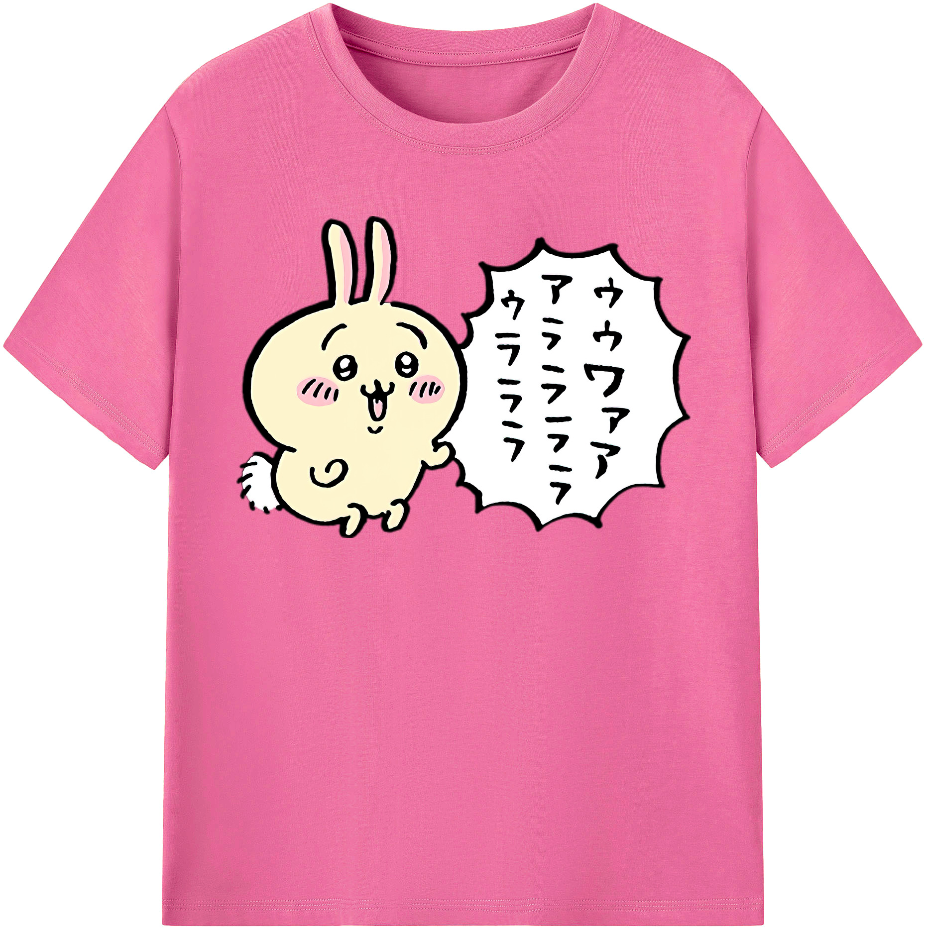 （画像用） ちいかわ うさぎ Chii-kawa usagi レディースカジュアルプリントTシャツ（綿100％）
